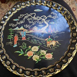 vintage Baret ware Cathay toleware cocktail tray 9-inch England